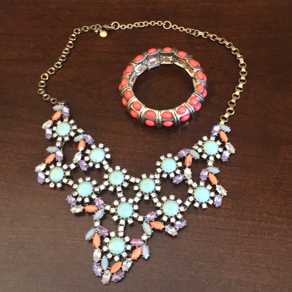 J crew bracelet and necklace